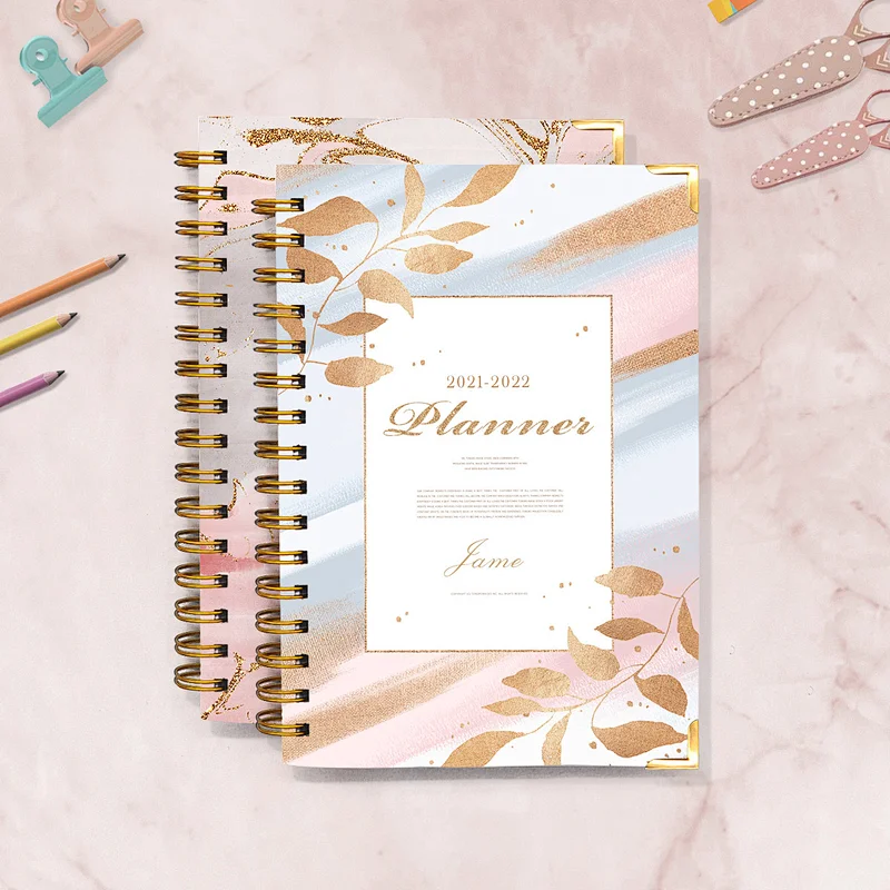 Jame factory customized color photo adhesive picture  cover notebook journal diary book agenda planner