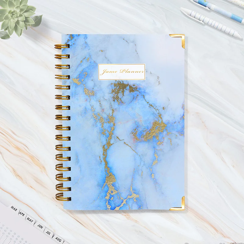 2021 Jame printing service spiral  print notes book  wedding planner day planner hardcover notebook planner gift set