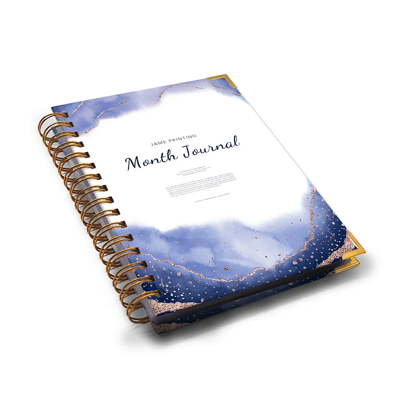 Jame Printing notebook 2021  Metal corner protection custom planner study financial planner case paper book  journal