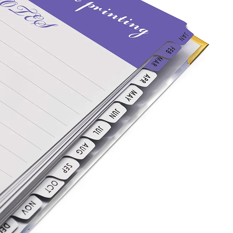 Jame Printing notebook 2021  Metal corner protection custom planner study financial planner case paper book  journal