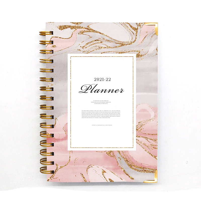 custom  books printing journals organizer  agenda Hardcover A4 A5 Spiral Daily journal planner notebook