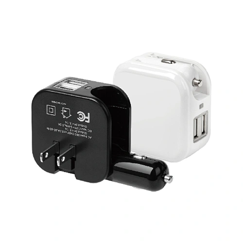 Cargador de pared / coche 2 en 1 con doble USB
