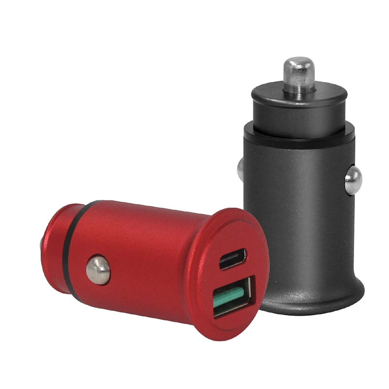 Chargeur de voiture rapide en aluminium à double sortie