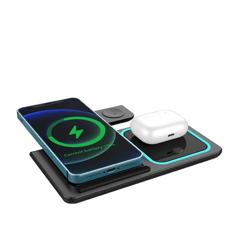 Foldable 3-in-1 Fast 15W Wireless Charger