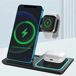 Foldable 3-in-1 Fast 15W Wireless Charger