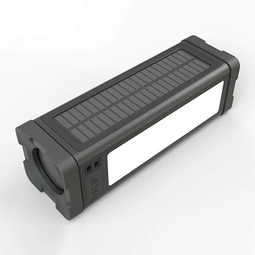 5,000mAh solar power bank with 20W Bluetooth speaker, 27pcs LED lights