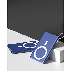 Banco de energía inalámbrico magnético de 10000 mAh con cable