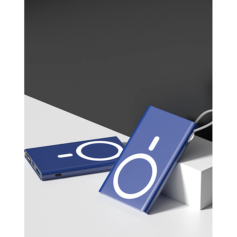 Banco de energía inalámbrico magnético de 10000 mAh con cable