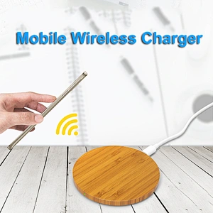 Круглая форма Bamboo 15W Fast Charge Wireless Charge Pad
