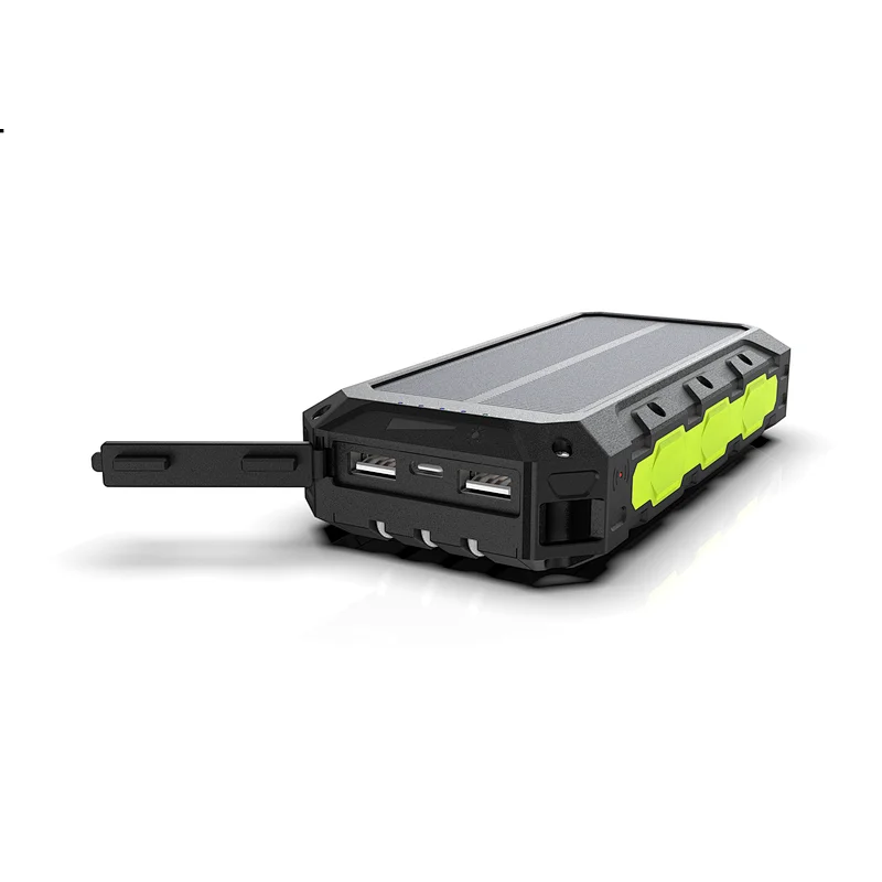 New Rugged Wireless Charging Solar Power Bank 24000mAh with Integrated Cables