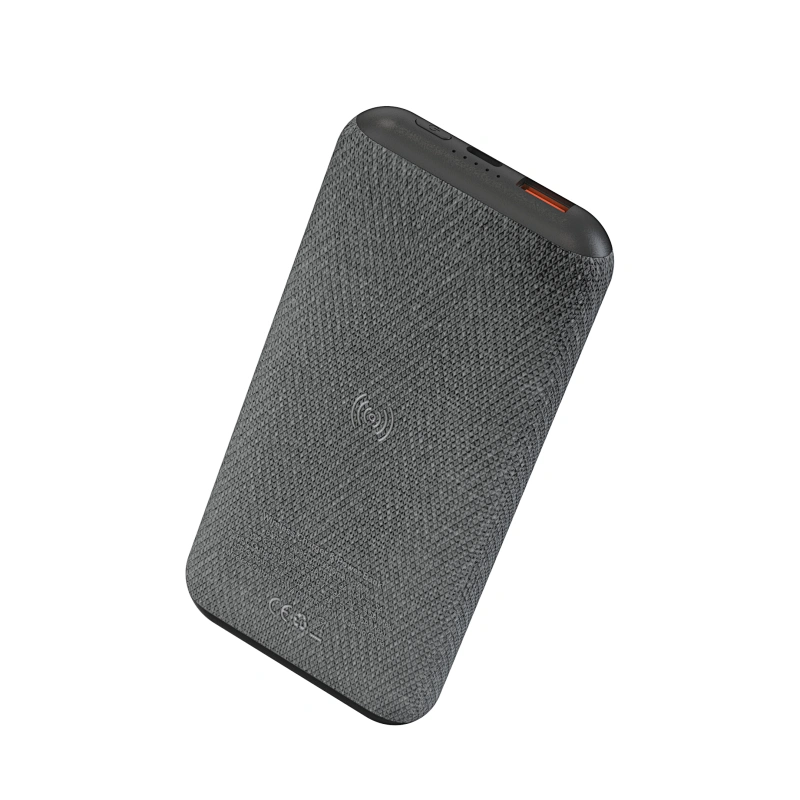 PD/QC 22.5W 10000Mah Linen PU Wireless Charger Power Bank с логотипом Light Up