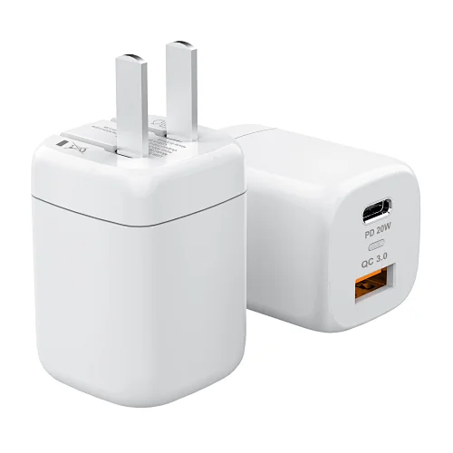 Chargeur de voyage à double sortie ultra mini taille QC3.0 + PD 20W
