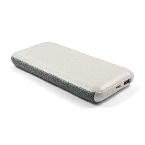 環境にやさしい麦わらPD/QC22.5W10000MahリネンPUワイヤレス充電器パワーバンクライトアップロゴ付き