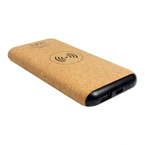 Paille de blé écologique PD / QC 22.5W 10000Mah Linen PU Chargeur sans fil Banque de puissance avec logo lumineux