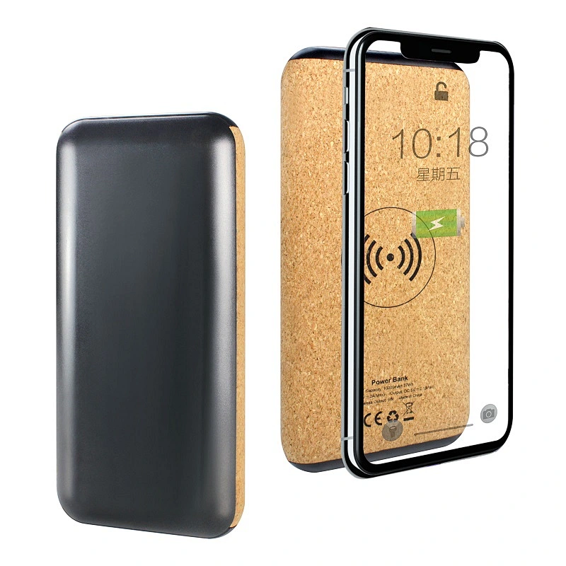 Paille de blé écologique PD / QC 22.5W 10000Mah Linen PU Chargeur sans fil Banque de puissance avec logo lumineux