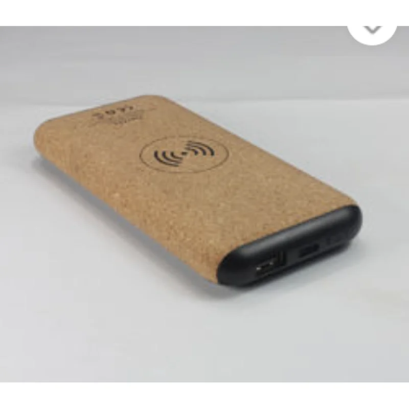 環境にやさしい麦わらPD/QC22.5W10000MahリネンPUワイヤレス充電器パワーバンクライトアップロゴ付き