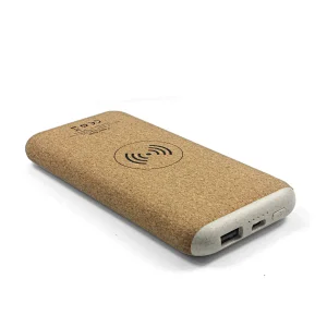 環境にやさしい麦わらPD/QC22.5W10000MahリネンPUワイヤレス充電器パワーバンクライトアップロゴ付き