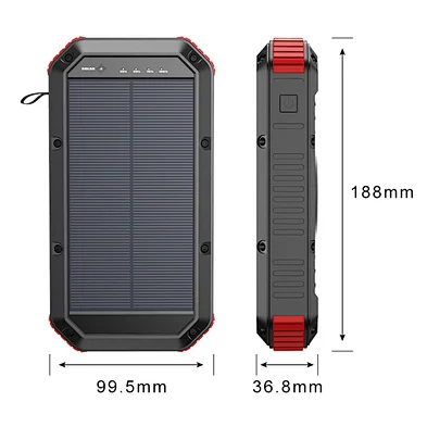 30000mAh Solar Power Bank with Quick Charge and Wireless Charge