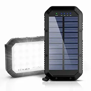 Banque d'énergie solaire extérieure 20000mAh avec lumières LED