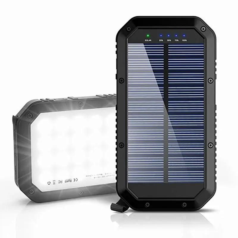 Banque d'énergie solaire extérieure 20000mAh avec lumières LED