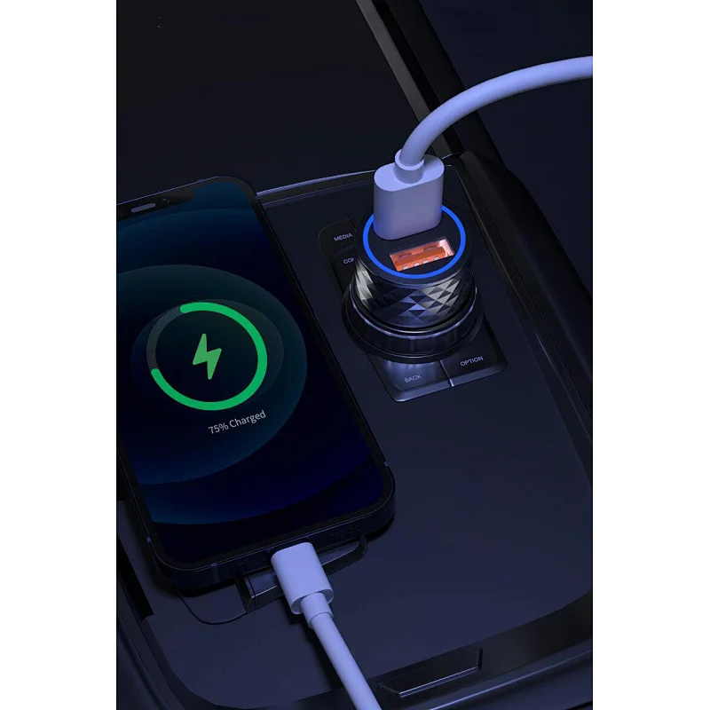Dual Port QC3.0 36W Metal Fast Car Charger