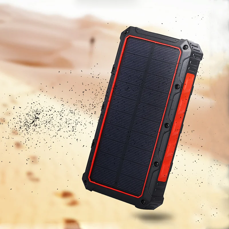 Rugged Wireless Charging Solar Power Bank 20000mAh