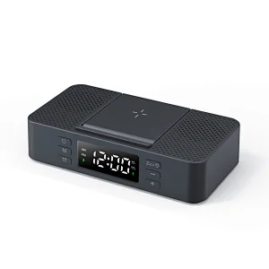 Digital Alarm Clock Bluetooth Speaker wireless Charger 15W