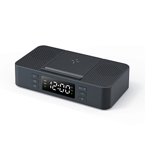 Digital Alarm Clock Bluetooth Speaker wireless Charger 15W