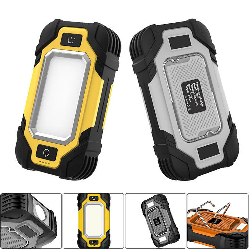 New Rugged Outdoor Magnetic work light with power bank 8000MAH