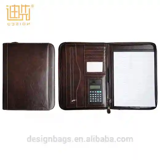 Carpeta de cartera con calculadora