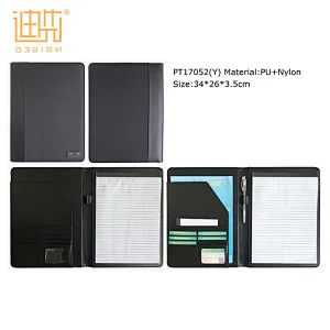 Wholesale Custom A4 Black Conference Folder Business Portfolio with Notepad