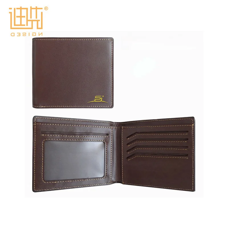 New material brown leather wallet with hot stamp logo