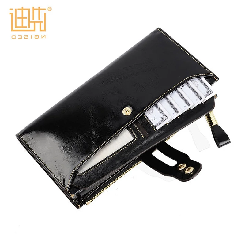 OEM leather fashion business wallets for men customized