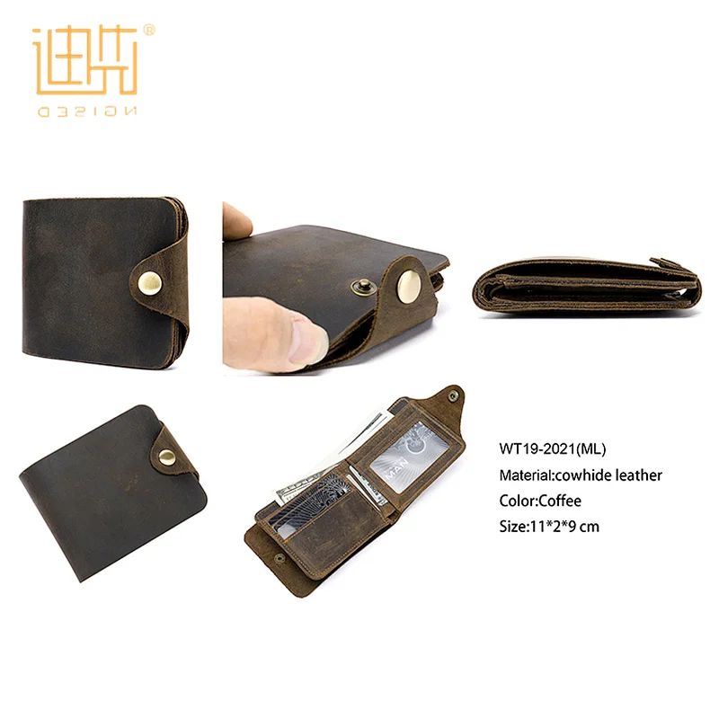 Premium foldable short male purses carbon money card hand buckle wallet