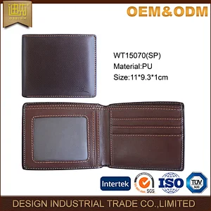 China manufacture custom made men wallet wholesale hot sale Pu leather wallet