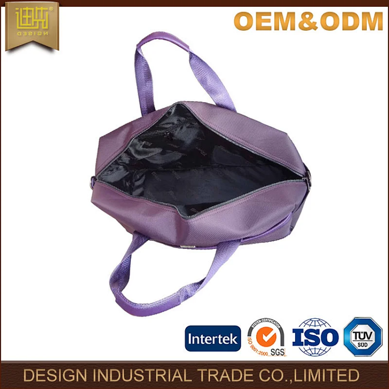 factory manufacture luggage bag fashion malfunction travel Simple design purple business nylon bag