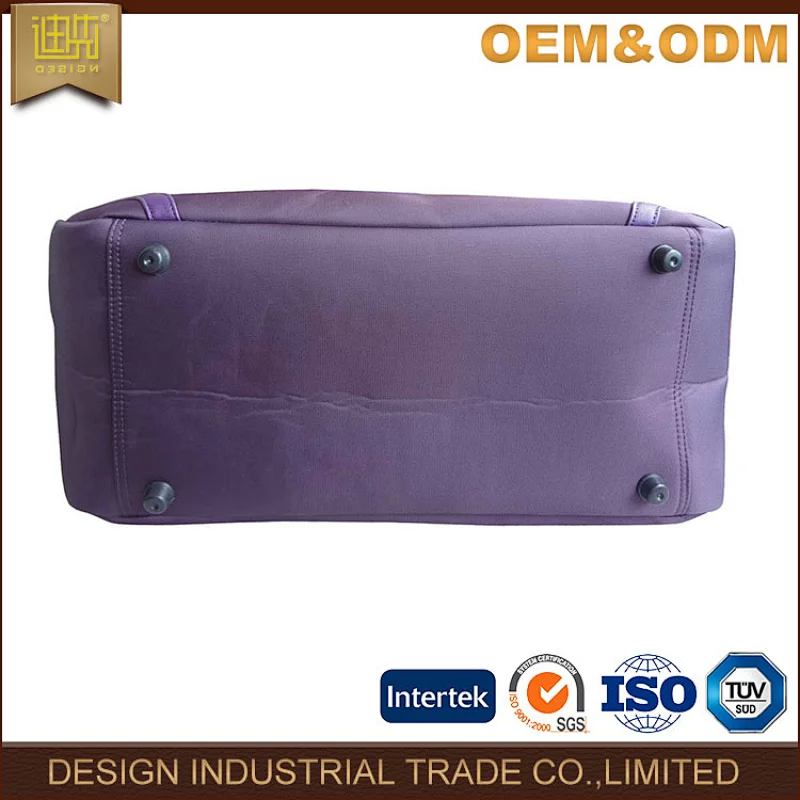 factory manufacture luggage bag fashion malfunction travel Simple design purple business nylon bag