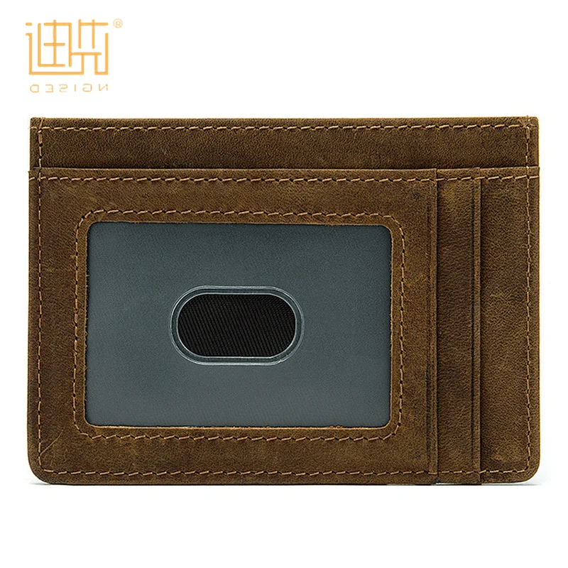 Brown luxury slim minimalist leather clutch card wallet