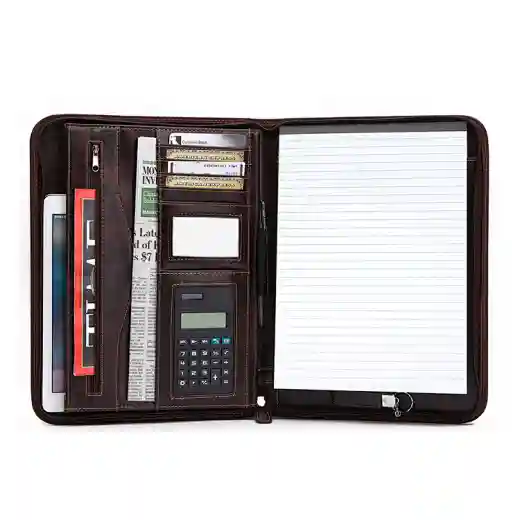 brown portfolio folder briefcase