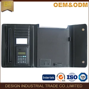 promotional gift item men expandable leather portfolio