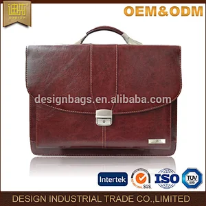 Fashion document business with phone tablet PU leather laptop briefcase for men