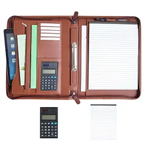 Wholesale Cheap Fashionable Luxury pu folder a4 leather binder portfolio with handle