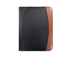 office stationery business ring binder leather men executive zippered PU portfolio for man a4 pocket holder with notepad