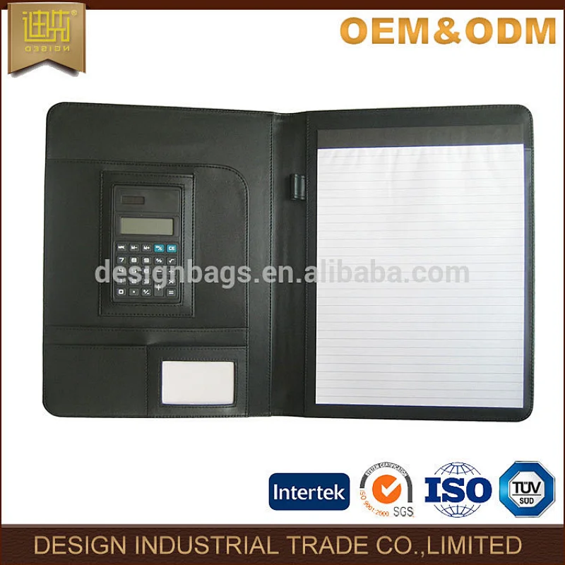 2019 New function black business men leather A4 custom portfolio organizer
