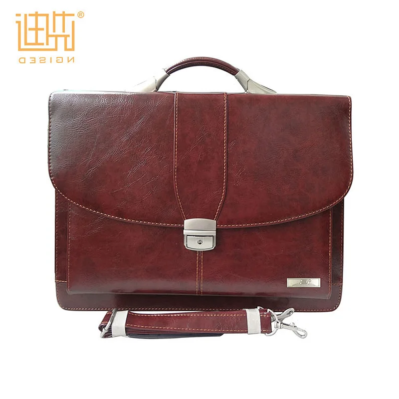 Fashion document business with phone tablet PU leather laptop briefcase for men