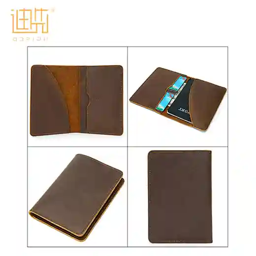 cartera con tarjetero de piel genuina
