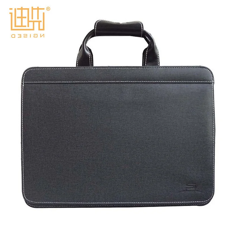 PU Leather Grey Fashion Business Zipper Briefcase for Men