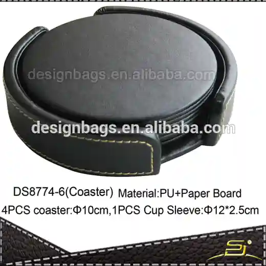 promotional leather drink coasters