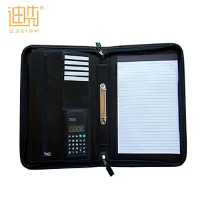 PU A4 pad holder padfolio with moveable handle