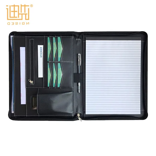 cartera de negocios con cremallera